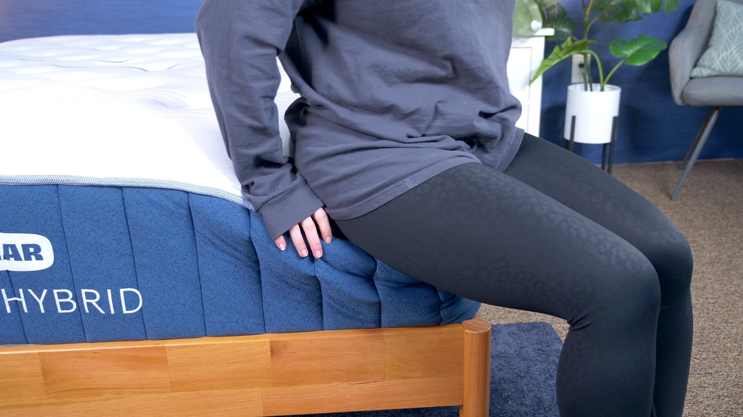 Nichole testing the corner of the Bear Elite Hybrid