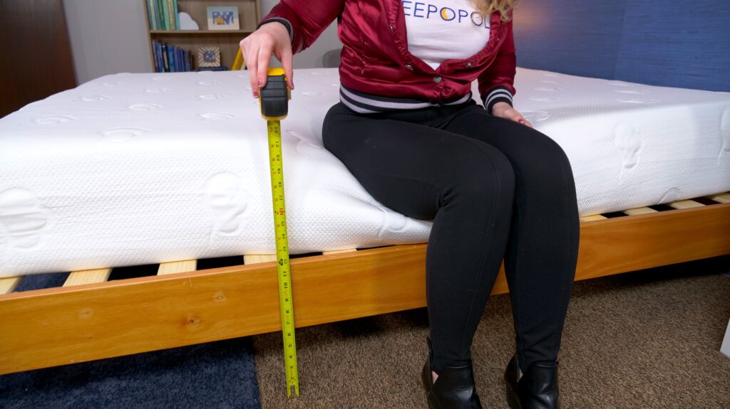 Nichole doing the yardstick test on the Puffy Cloud