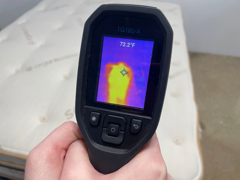 Thermal imaging results for the Saatva Latex Hybrid