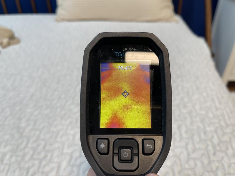 Thermal imaging of the Tuft & Needle Mattress after being slept on