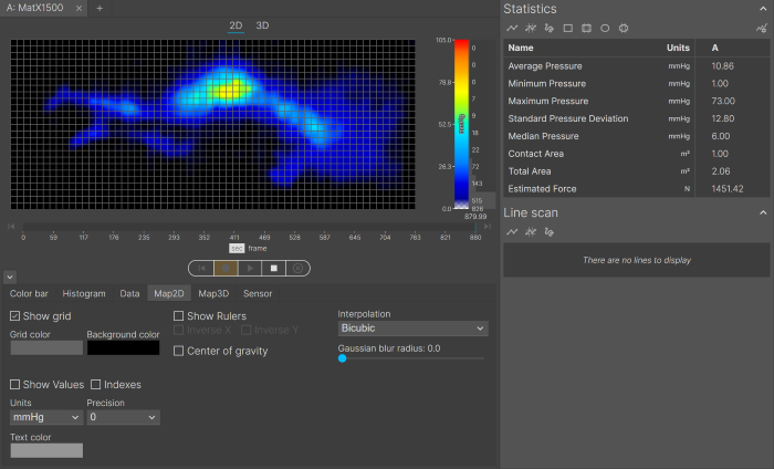 A pressure map showing buildup around the hips from a lightweight tester on the Nectar Premier mattress